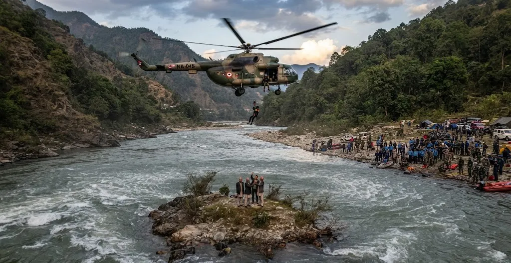 जाजरकोटमा भेरी नदीको टापुमा फसेका चार जनाको सकुशल उद्धार