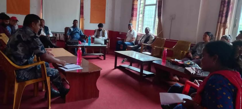 चौकुने गाउँपालिकामा विपद् जोखिम न्यूनिकरण तथा व्यावस्थापन सम्बन्धि कार्यक्रम सम्पन्न