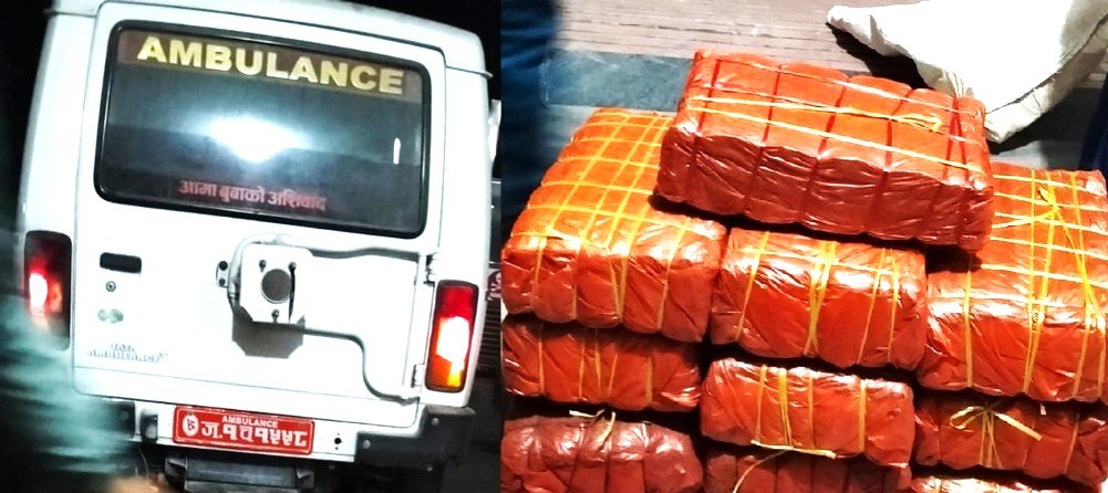 रेडक्रसको एम्बुलेन्स गाँजा ओसारपसारमा प्रयोग
