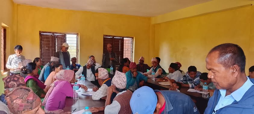 चौकुने गाउँपालिका वडा नं. ४ बिजौरामा दिगो वन ,समृद्ध जीवन नारासहित योजना तर्जुमा गोष्ठी सम्पन्न